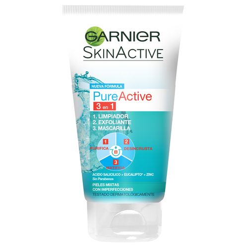 Garnier Skin Active Pure Cleanser 3N1 Tu 150 Ptes