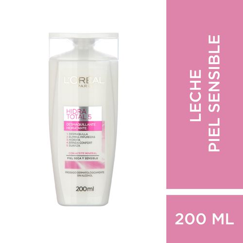 Leche Limpieza Piel Seca Sensible Loreal Hidra Total 5 X 200 Ml