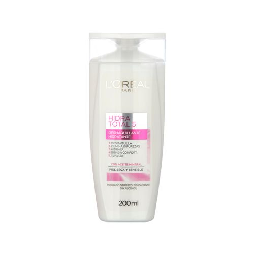 Leche Limpieza Piel Seca Sensible Loreal Hidra Total 5 X 200 Ml
