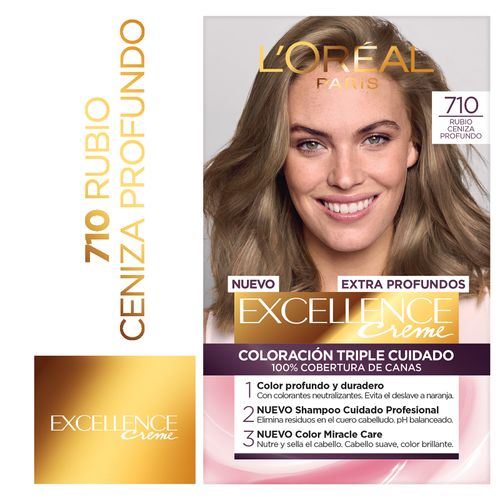 Kit Tintura Excellence Creme Extra Profundo Tono 710 Rubio Profundo