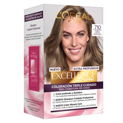 Kit Tintura Excellence Creme Extra Profundo Tono 710 Rubio Profundo