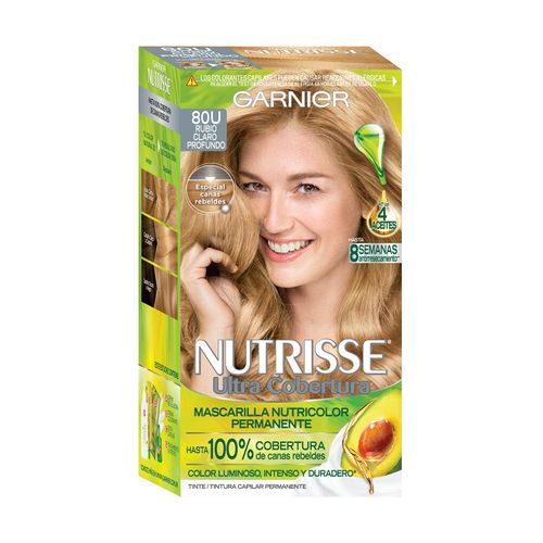 Coloración Garnier Nutrisse Ultra Cobertura 80 Rubio Claro