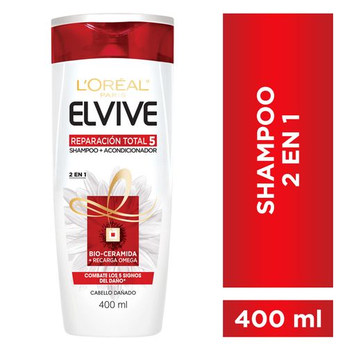 Shampoo Elvive 2 En 1 Restauración Total 5 400 Ml
