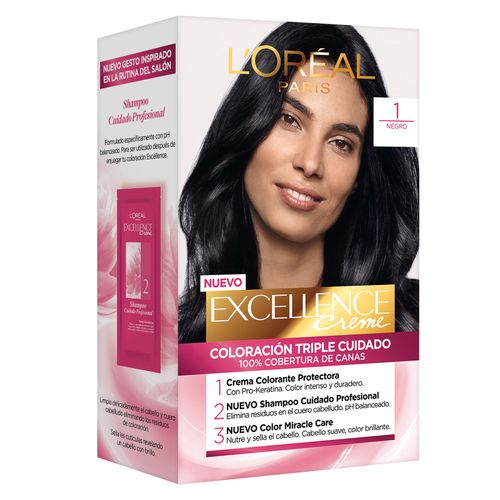 Kit Tintura Excellence Creme Tono 1 Negro