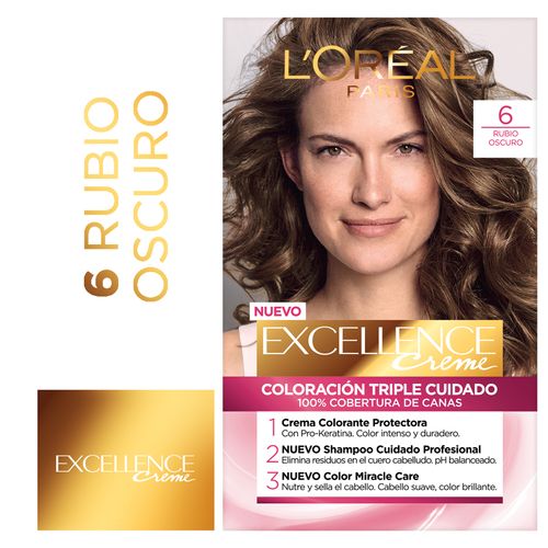 Kit Tintura Excellence Creme Tono 6 Rubio Oscuro