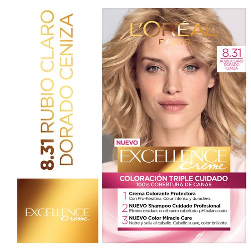 Coloración Loreal Tintura Permanente 8.31 Rubio Claro
