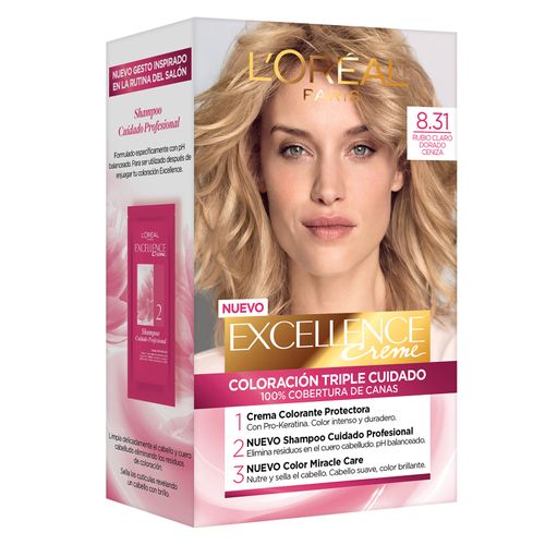 Coloración Loreal Tintura Permanente 8.31 Rubio Claro