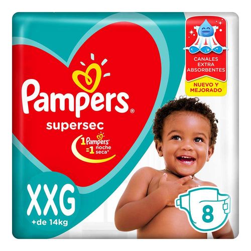 Pañales Pampers Supersec Xxg X 8