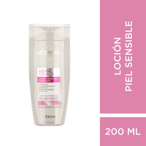 Loción Tonificante Piel Seca Sinsible Loreal Hidra Total 5 X 200 Ml