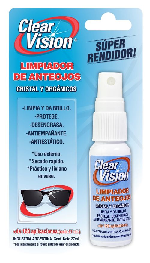 Clear Vision. Spray Limpiador De Anteojos. Cont. Neto 28  Ml