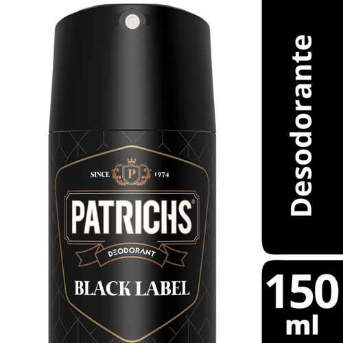 Desodorante  Patrichs  Black Label En Aerosol 150 Ml