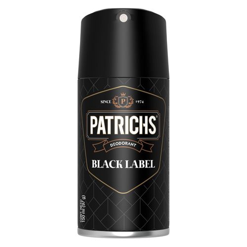 Desodorante  Patrichs  Black Label En Aerosol 150 Ml