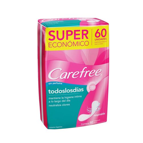 Toalla Femenina Carefree Todos Los Dias X60 Pro Dia
