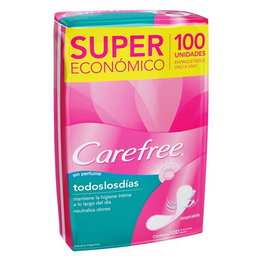 Toalla Femenina Carefree Brisa Maxi Pack 100 Pro Dia