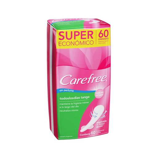 Toalla Femenina Carefree Brisa Tanga Maxi Sin Perfume 60 Pro Dia