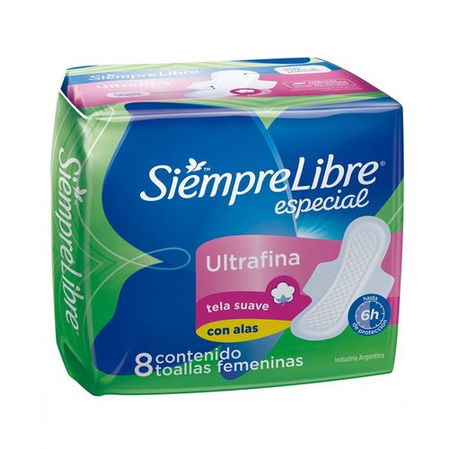 Toalla Femenina Siempre Libre Especial Ultrafina 8 Unidades