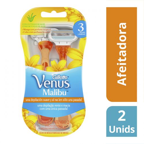 Maquina De Afeitar Gillette Venus Malibu 2 Unidades