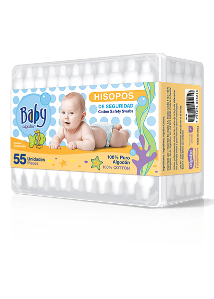 Algabo Baby Hisopos Caja X 55 Unidades