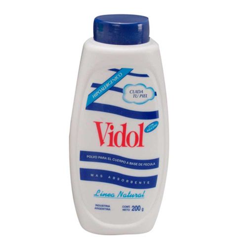Talco En Polvo Vidol Fécula Talquera 200 Gr