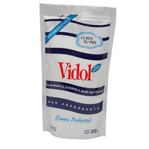 Talco En Polvo Vidol Fécula Bolsa 250 Gr