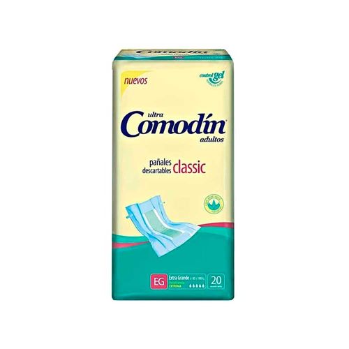 Pañal Comodin Para Adulto Recto Clasico Extra Grande 20 Unidades