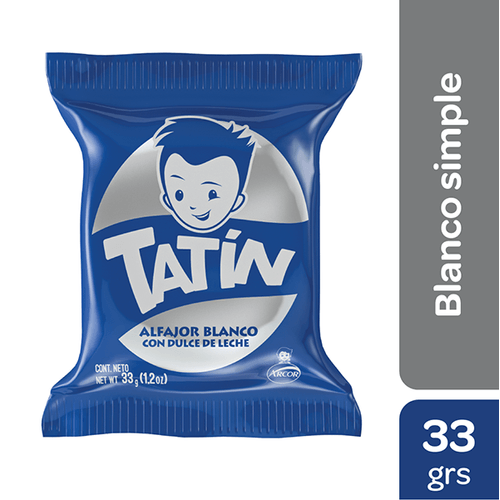 Arcor Alfajor Tatin Simple Blanco X 33Gr