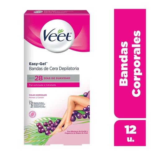 Veet Bandas Depilatorias Corporales Para Piel Normal 12U
