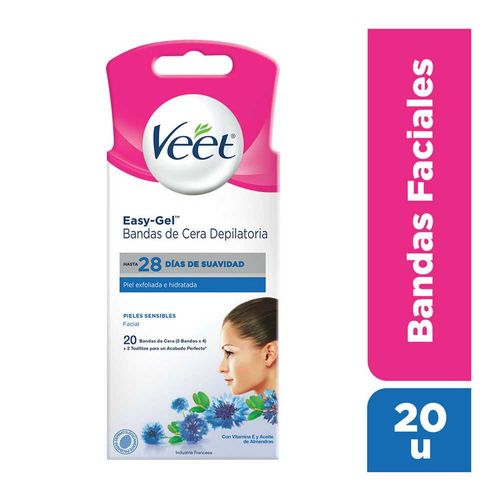 Veet Bandas Sensible Cera Fac 20 Dep