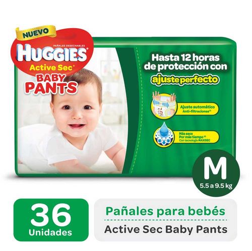 Huggies Pañal Active Sec Baby Pants M 36