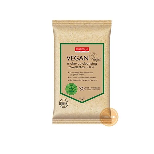 Purederm P/D Vegan Make-Up Cleansing Towelettes X 30