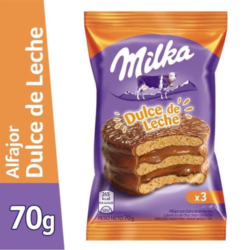Milka Alfajor Triple Dulce De Leche X 70Gr