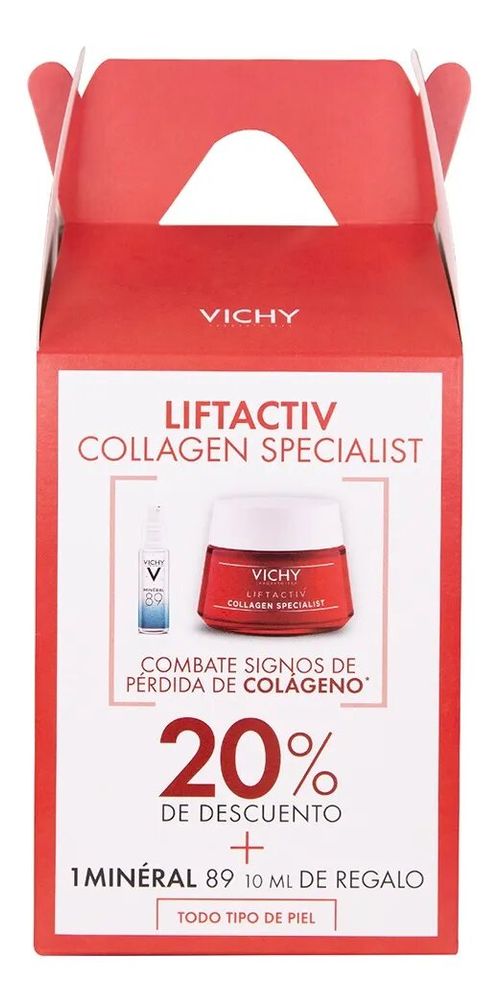 Kit Vichy Lift Collagen Crema Facial Día Antiedad 50 Ml + Serum Minéral 89 10 Ml