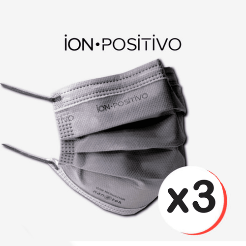 Cubreboca Ion Positivo Gris X3Un.