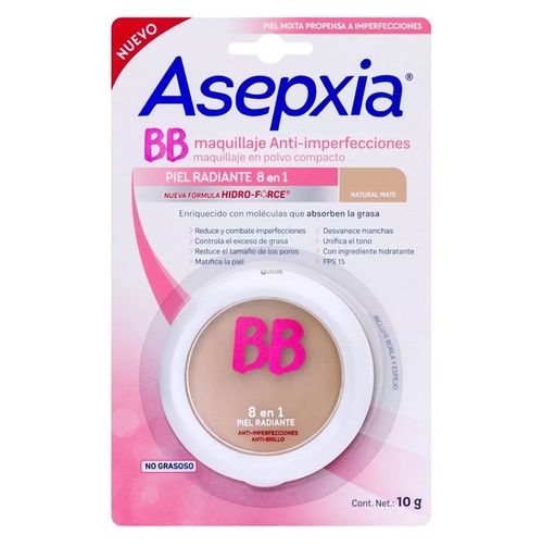 Maquillaje En Polvo Compacto Asepxia Hidro Force Claro 10G