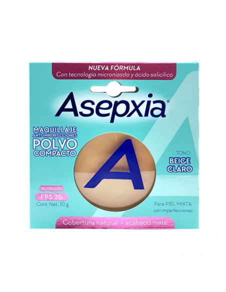 Maquillaje En Polvo Compacto Asepxia Hf Beige Claro 10G