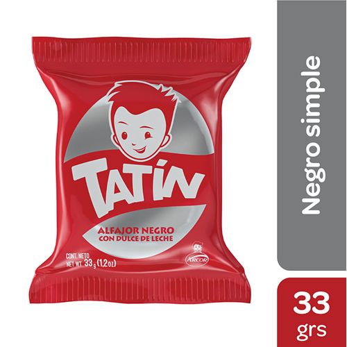 Arcor Alfajor Tatin Simple Negro X 33Gr