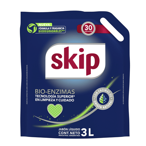 Jabón Liquido  Skip  Bio-Enzimas Doypack 3 L