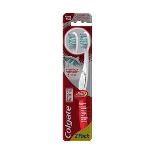 Colgate Cepillo Dental Luminous White 360 Advanced X 2