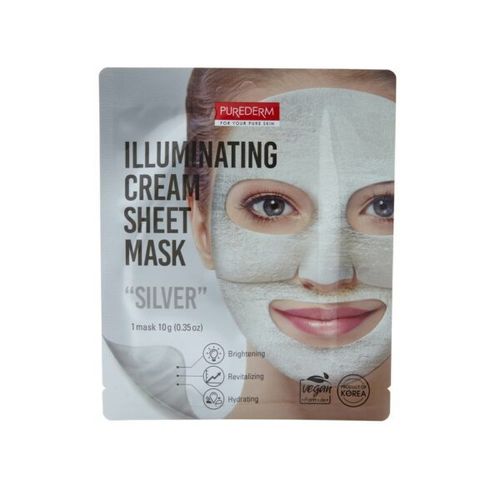 Purederm P/D Illuminating Cream Sheet Mask Silver 1 Mask
