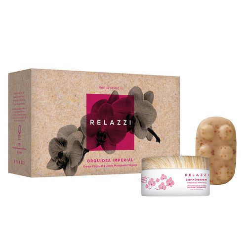 Relazzi Box Renovación Ii Orquídea Imperial (Crema Corporal +Jabón Masajeador Exfoliante)