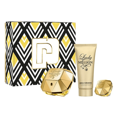 Rabanne Lady Million Cofre Edp 80Ml + Miniatura Edp 5Ml + Body Lotion 100Ml