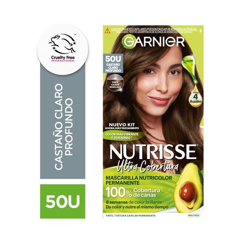 Kit Tintura Nutrisse Ultra Cobertura Tono 50 Castaño Claro Profundo