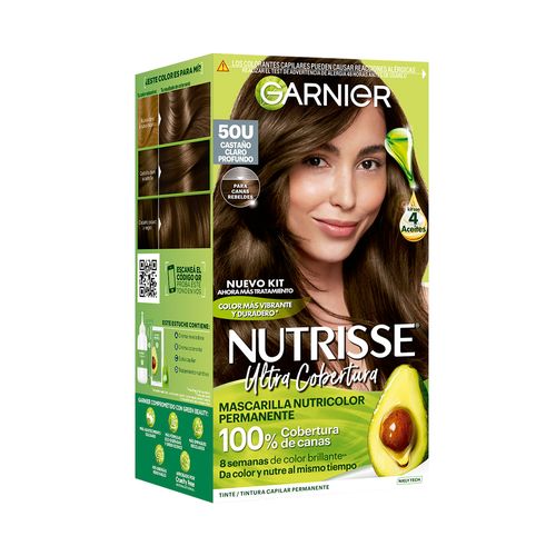Kit Tintura Nutrisse Ultra Cobertura Tono 50 Castaño Claro Profundo