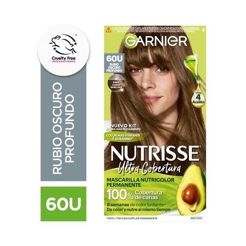 Kit Tintura Nutrisse Ultra Cobertura Tono 60 Rubio Oscuro Profundo