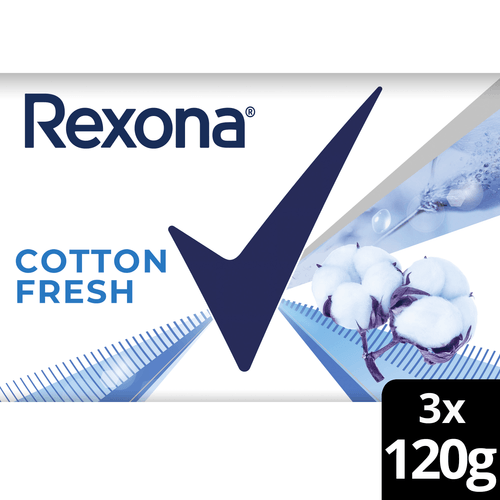 Jabón En Barra Rexona Cotton Fresh X3 Multipack 120 Gr