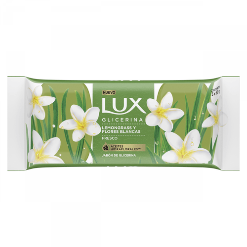 Jabón En Barra Lux  Lemongrass Y Flores Blancas Para Las Manos X3 Multipack 90 G