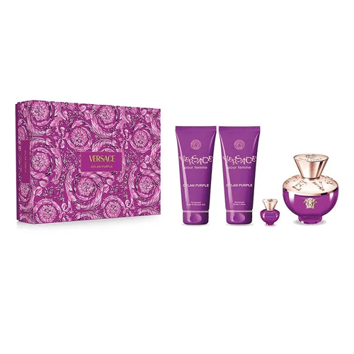 Versace Dylan Purple Edp 100Ml + Bath And Shower Gel 100Ml + Body Lotion 100Ml + Edp Miniature