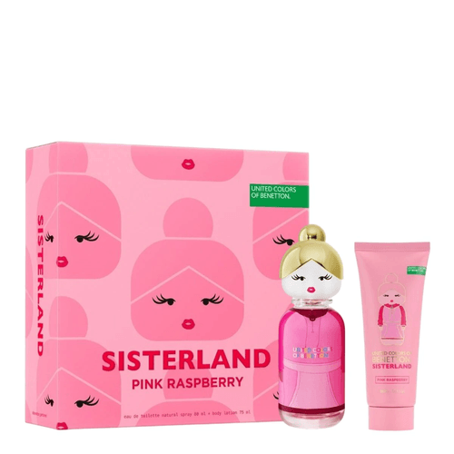 Benetton Sisterland Pink Raspberry Fem X80 Ml Edt + Body Lotion Cofre