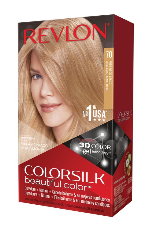 Revlon ColorSilk Beautiful Color 70 Rubio Medio Cenizo