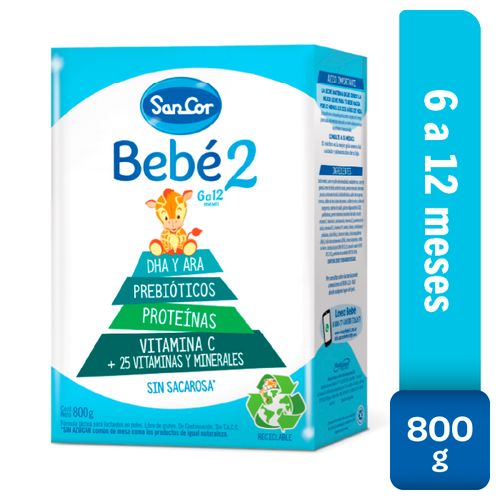Sancor Bebé 2 Formula Infantil X 800 Gr